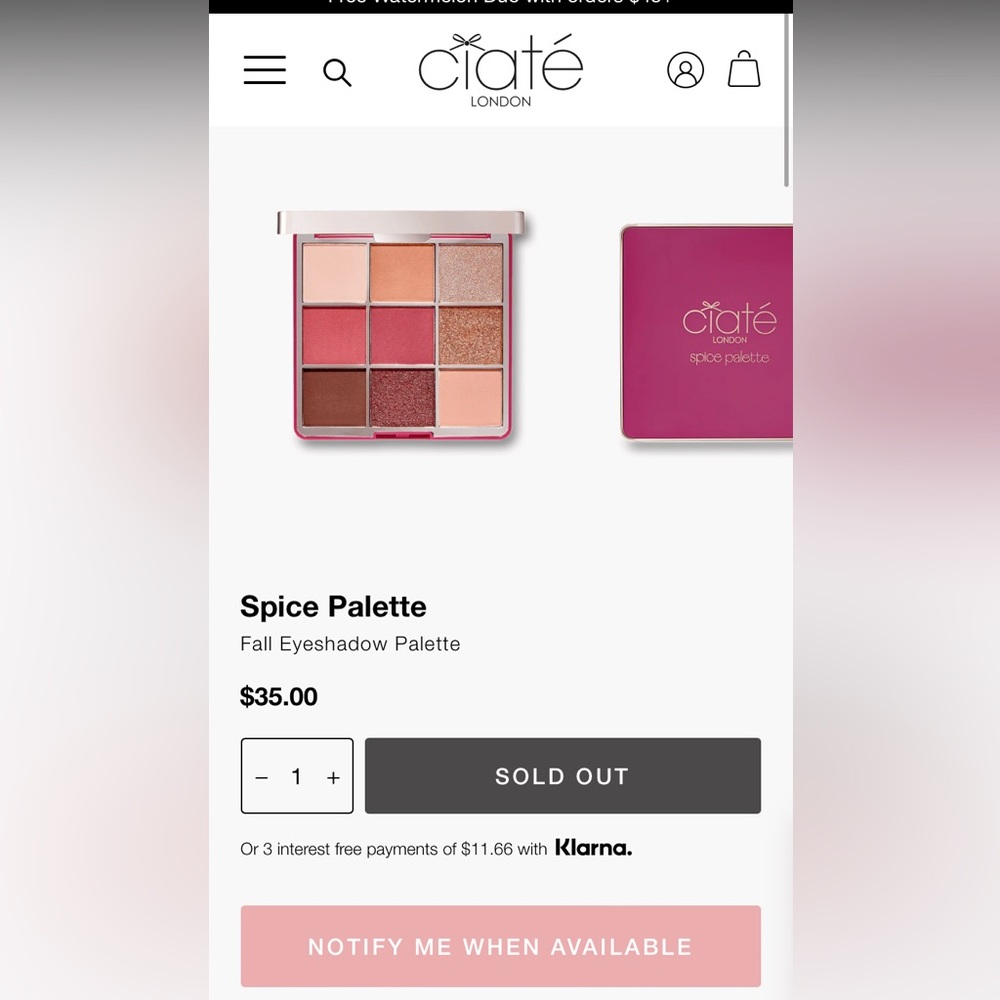 Ciate London Spice Eyeshadow Pallet